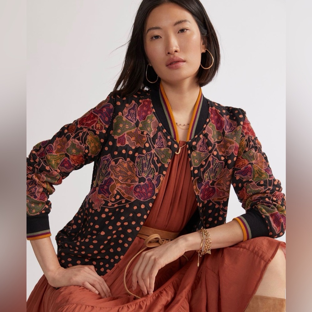 Bl-nk London Floral Polka Dot Bomber Jacket